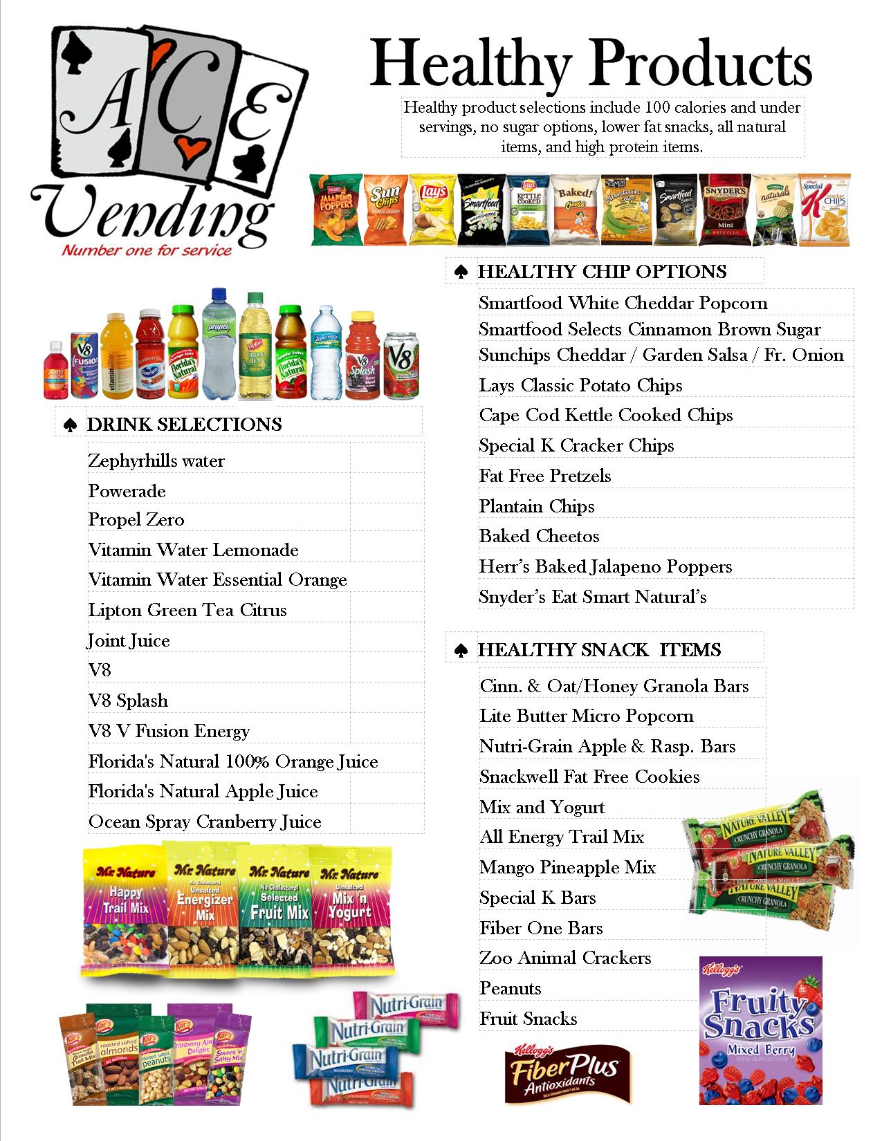 Orlando Healthy Vending Products